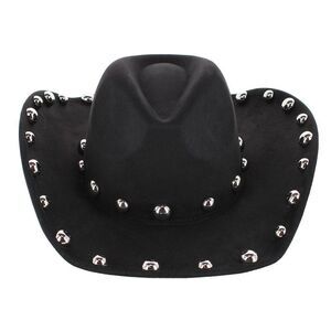 CTM Women's Western Ball Studded Trim Cowboy Hat